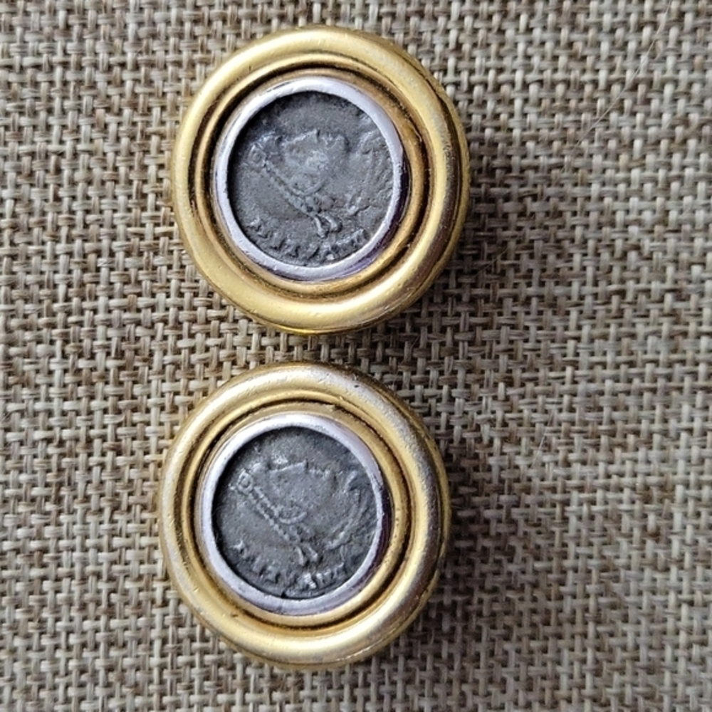 Vintage Roman Coin Ciner Clip On Earring